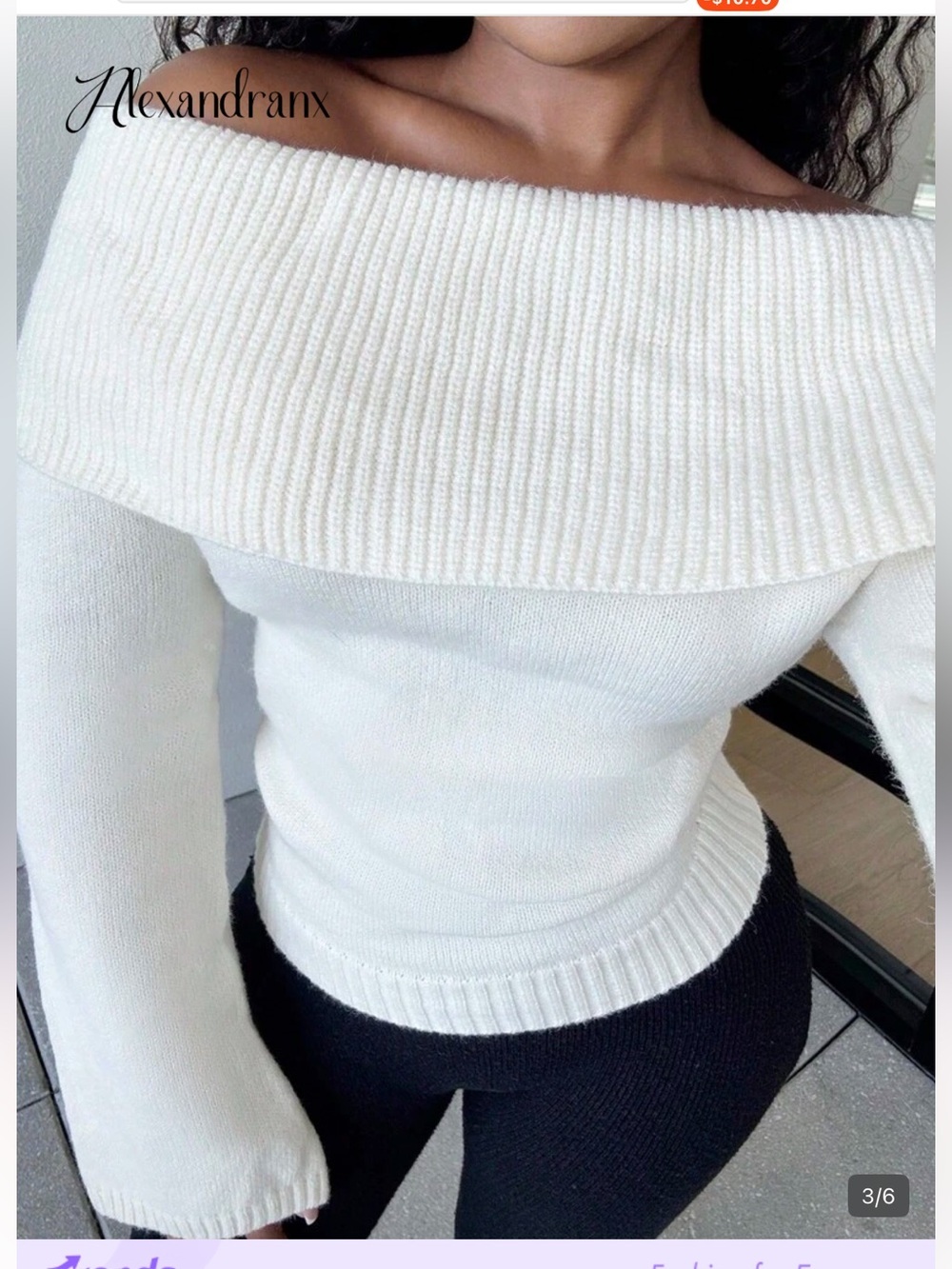 Off-the-Shoulder Ribbed Cream Sweater size M  BNWOT
